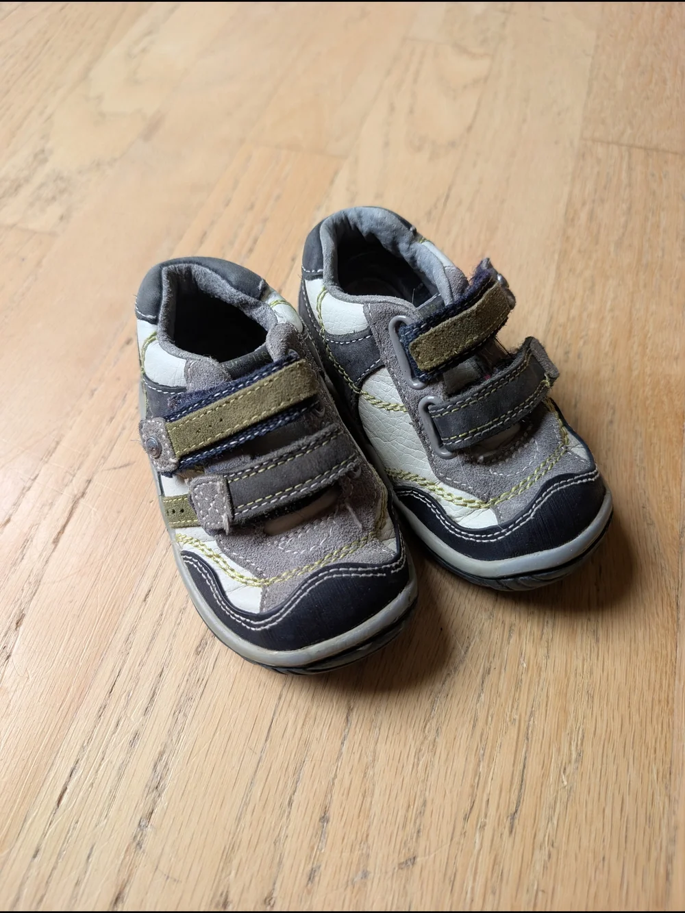 Stride Rite Boys' Gray Leather Walker Shoes
